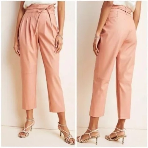 Blank NYC Anthropologie Chelsea Blush Faux Vegan Leather High Waist Pants in 26 - Picture 2 of 11